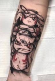 Ocenenie japonskej anime tetovanie pracuje s pažou
