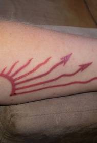 Modello di tatuaggio freccia rossa ondeggiante braccio