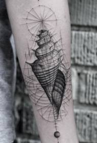 腕の黒い線の小さな海の糸の体のパターン