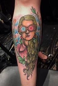 Arm illustration style of colored Harry Potter movie hero tattoo