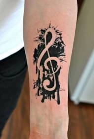 Patró de tatuatge de símbol musical petit de braç negre