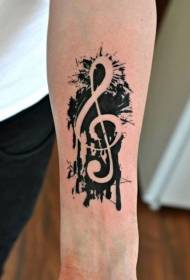 Bra nwa modèl tatoo ti senbòl mizik
