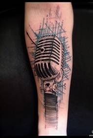 Beso txikiko mikrofonoa Europako eta Amerikako tatuaje eredua