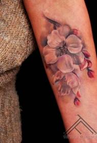 kar illusztráció stílus színes virág tetoválás minta