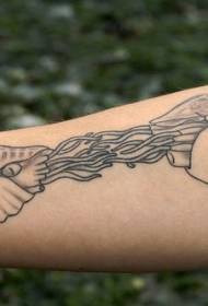 Brako senkolora ronda bio meduzo tatuaje ŝablono