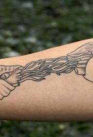 Braccio incolore tondo modello bio tatuaggio meduse
