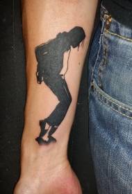 Bracciu nero michael jackson silhouette di tatuaggi