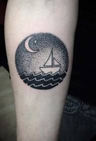Kar-pont piercing kerek hullám hullámos tetoválás minta