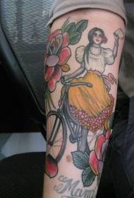 Braço cor ciclismo mulher tatuagem padrão