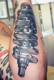mužské paže černé šedé kovové mechanické tetování vzor