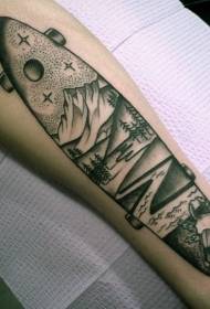 Modello di tatuaggio rurale braccio scultura di pietra stile notte