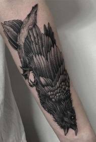 Kar szürke reális nagy varjú tetoválás minta