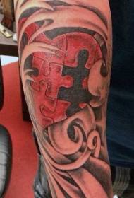 Patrón de tatuaxe de estilo rizado de cor do brazo