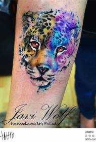Braç patró de tatuatge avatar estil de l'aquarel·la de tinta lleopard
