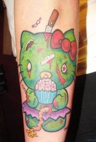 手臂顏色殭屍凱蒂貓紋身圖案