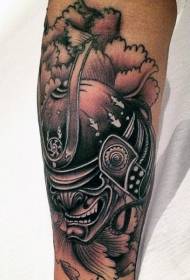 Clogaid samurai dathte stoidhle Àisianach Ankle agus pàtran tatù flùr peony