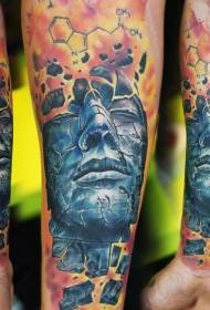 Boja tajanstveni muškarac portret tetovaža u stilu ilustracije ruku