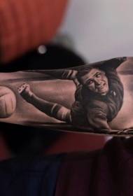 Arm schwarz Grau Stil Old School Football Spieler Tattoo Muster