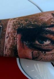 Brazo realista patrón de tatuaje de guerrero espartano