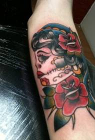 Arm color new style death goddess tattoo pattern