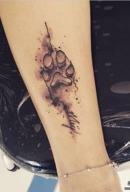 პატარა მკლავი splashing ძაღლი paw ბეჭდვითი tattoo ნიმუში