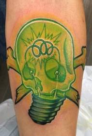 Arm nový štýl farebné ľudskej lebky žiarovka tetovanie