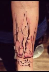 Roko skica slog človeška noga tatoo vzorec