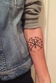 Arm Christ náboženství speciální dopis tetování vzor