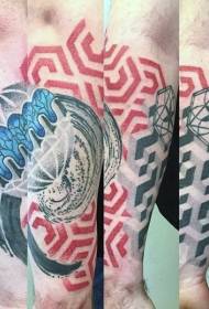 Lig-on nga kolor nga geometric nga estilo ang lainlaing mga sumbanan sa tattoo nga mga karakter