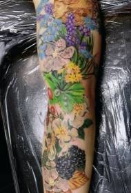 jib color various flower fruit plant tattoo pattern