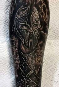 Modello tatuaggio braccio guerriero casa scuola fantasia