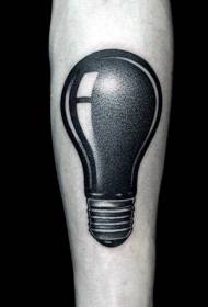 Эрэгтэй хүний гар хар цагаан өнгийн чийдэнгийн гэрлийн шивээсний загвар