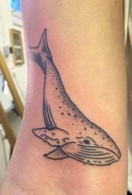 Roka preprost in svež vzorec tetovaže kitov