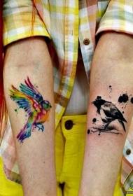 Små arm stänk bläck europeiska och amerikanska fågel tatuering mönster
