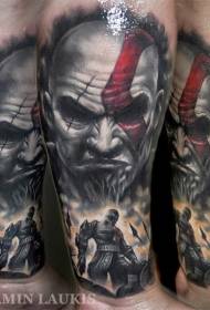 Arm skvělý design barevné zlo barbarské tetování vzor
