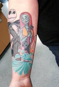 Arm sapņains krāsains briesmonis pāris tetovējums modeli