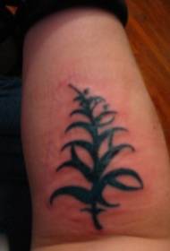 Modello tatuaggio braccio nero foglia spessa pianta