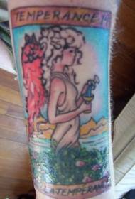 Дјевојчица у боји руке с узорком тетоваже енглеског абецеде