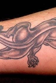 Black panther tattoo pattern with legs roaring