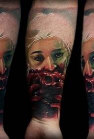 Arms creepy na jini mace da zuciya tattoo