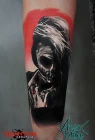 Braccio misterioso colore modello scheletro donna tatuaggio