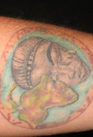 Arm färg gråtande kvinna tatuering mönster