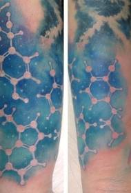 Arm mooi kleurvolle chemiese simbool tattoo patroon