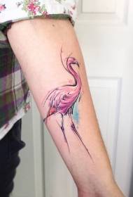 Қолды иллюстрациялау стиліндегі су фламинго-тату-сурет