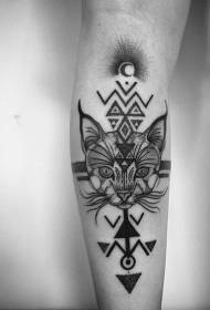 Μυστικό σύμβολο μαύρο με μοτίβο τατουάζ Wildcat