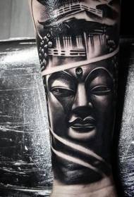 Braccio di colore in stile indù, come il modello del tatuaggio della statua del Buddha