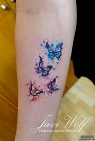 Mažos rankos purslų rašalo spalvos pluoštas drugelio tatuiruotės raštų