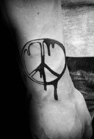 Black and White Pacific Logo Tattoo Pattern with Arm Drops