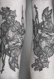 Еуропски и амерички ратнички лубањарски пар тетоважа узорак лубање