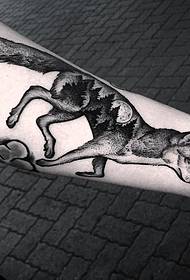 Små arm europeiske og amerikanske ulvepunkt tatovering landskap tatovering mønster